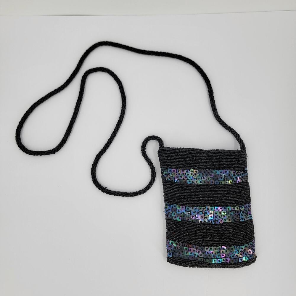 Avenue Evening Bag Beaded Sequins Shoulder Crossbody Purse Snap Button